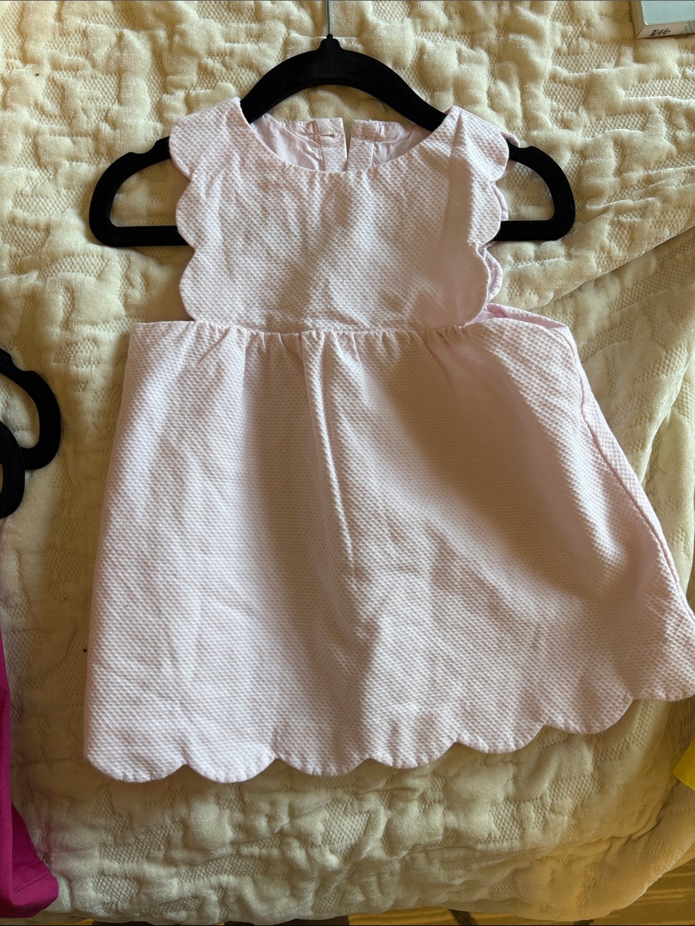 Girls Pink Scallop Hem Dress jacadi